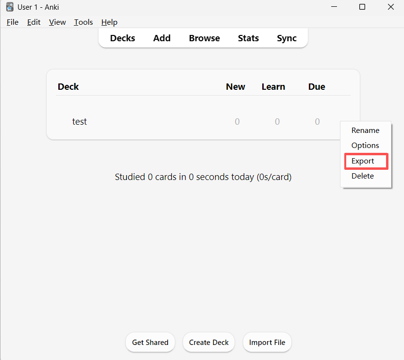 Select export
