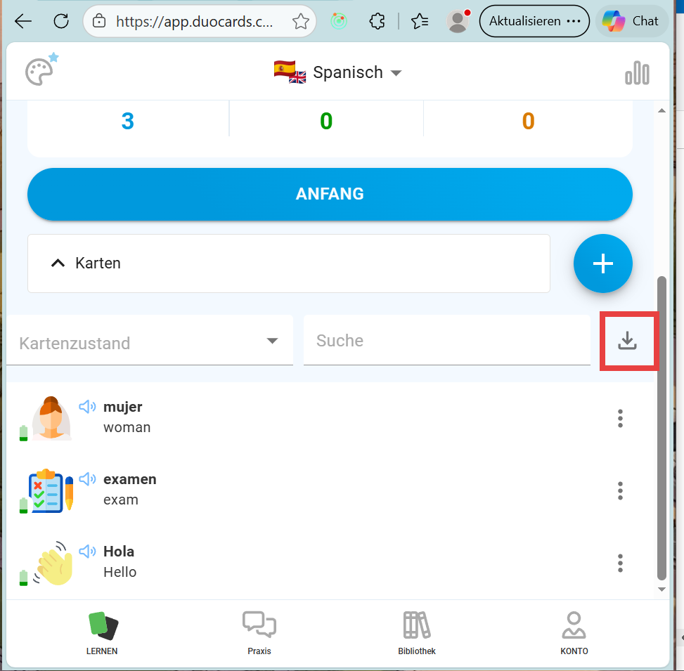 Click the download icon