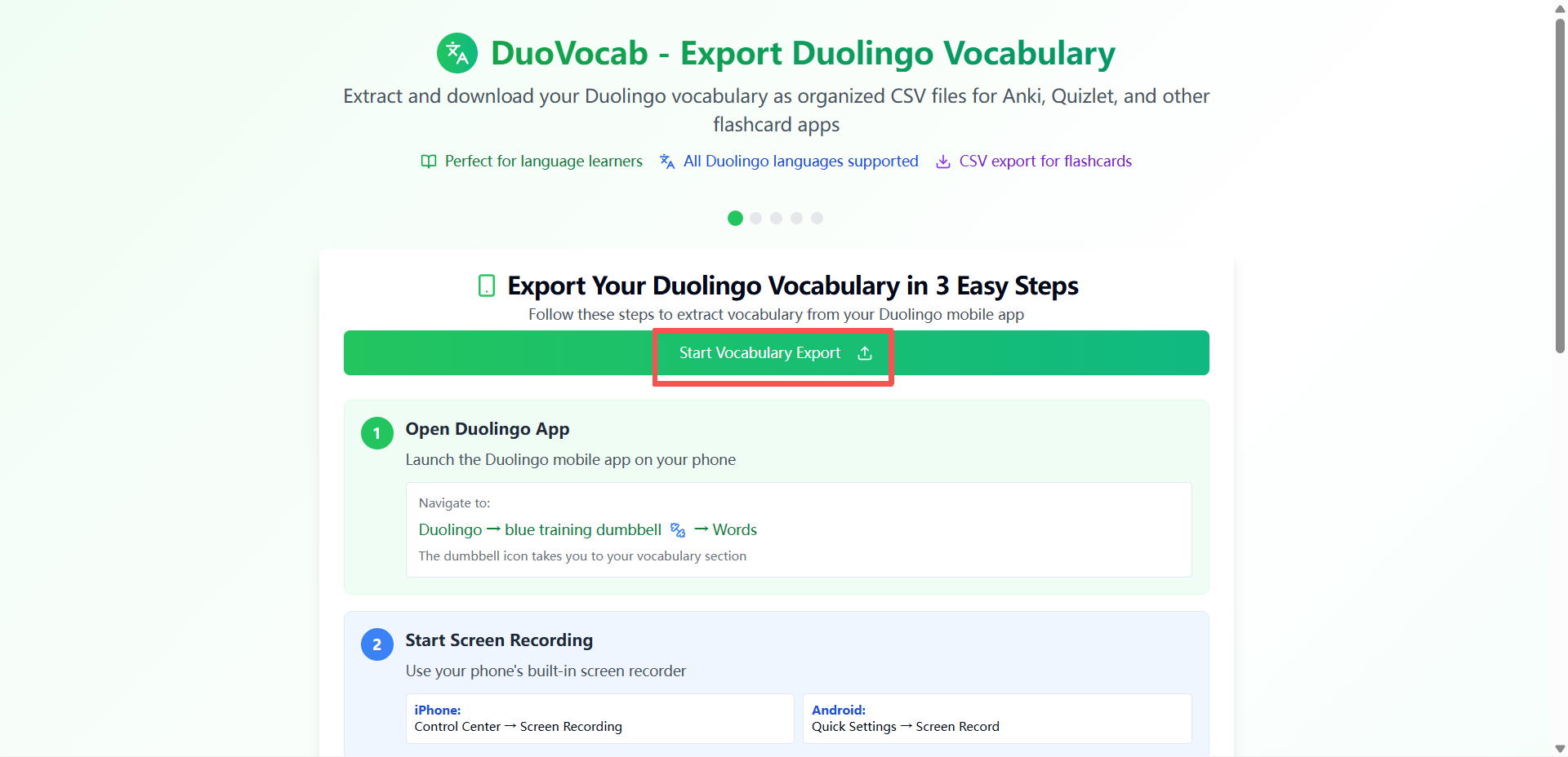 Open DuoVocab website