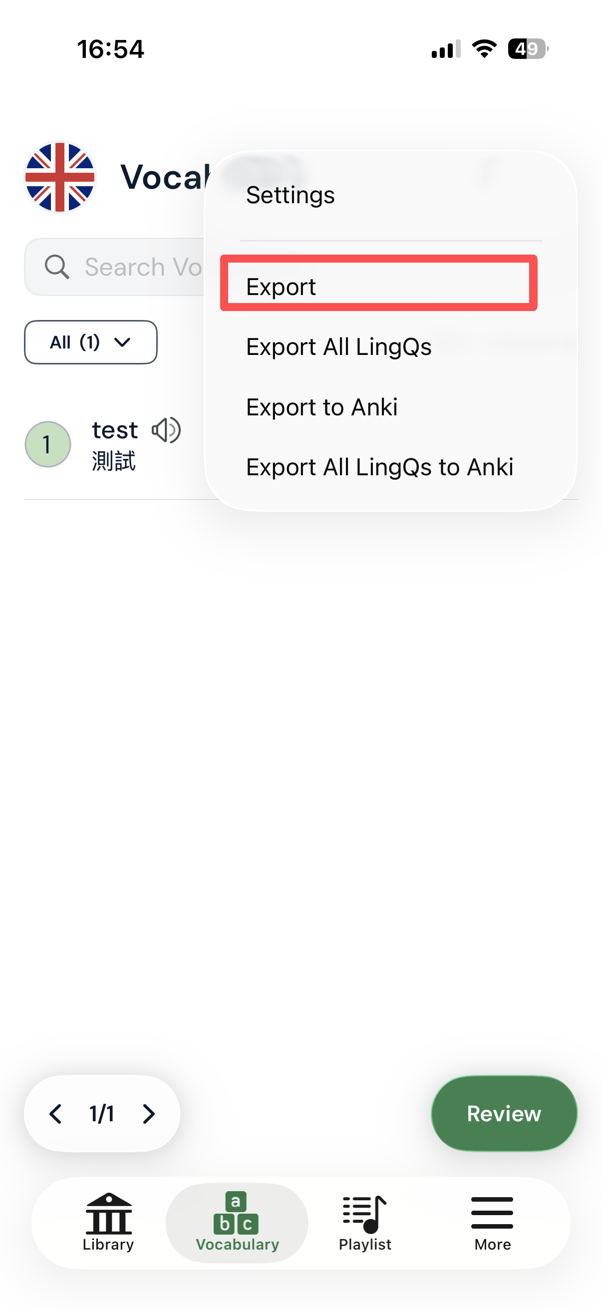 Export Flashcards