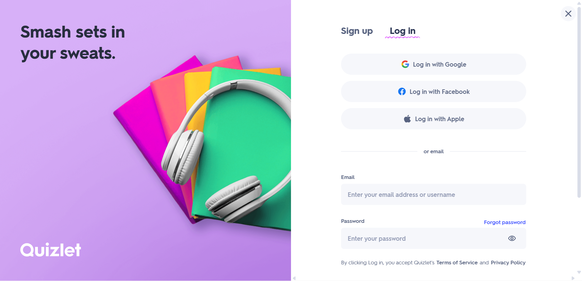 Enter login details