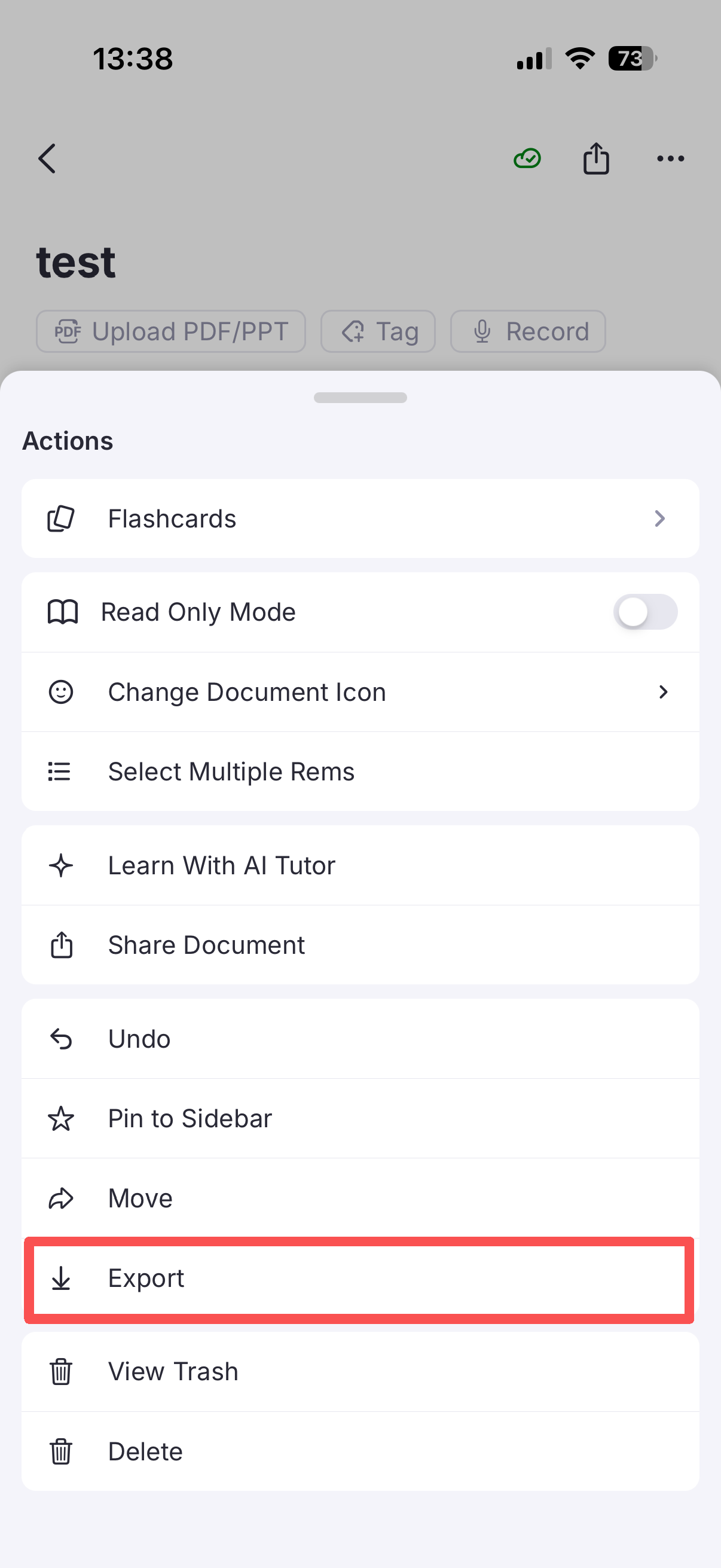 Tap Export