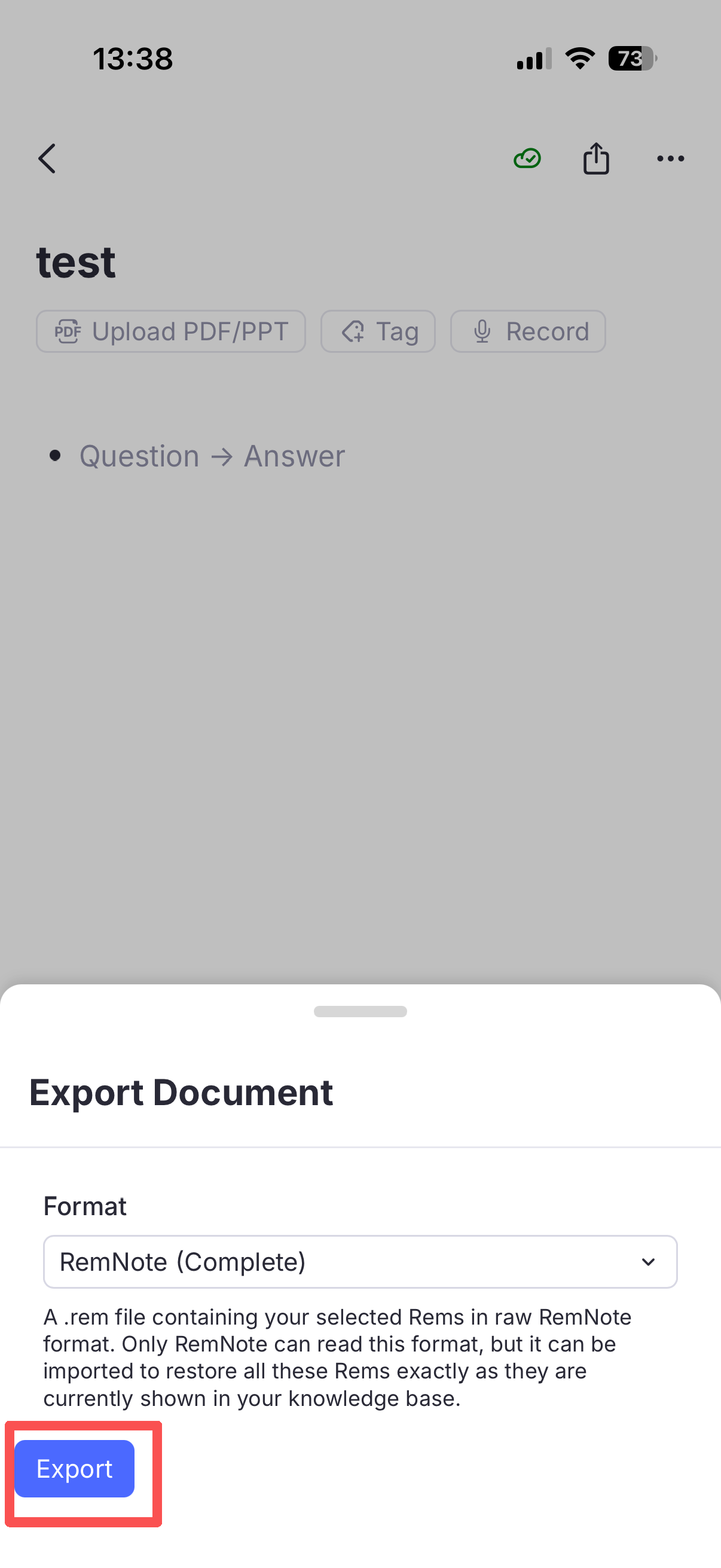 Export Document